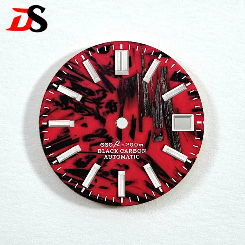 Red Carbon Fiber Dial Blue Lume NH35 Movement 28.5mm