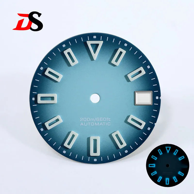 28.5mm Matte Black Dial Hollow Index BGW9 C3 Lume SKX007 for NH36 Movement