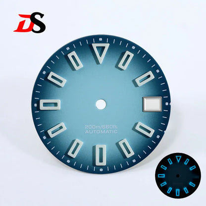 28.5mm Matte Black Dial Hollow Index BGW9 C3 Lume SKX007 for NH36 Movement