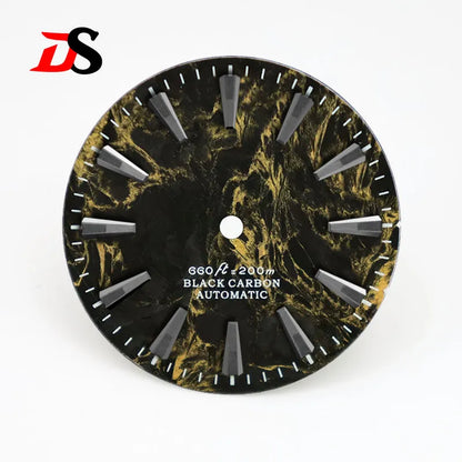 Rich Color Lava Texture Carbon Fiber Dial Black Lume for NH35 Movement 3o'clock/No Date 28.5mm