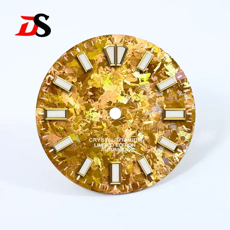 28.5mm Ice Crystal Titanium Dial Blue Lume NH35 Movement
