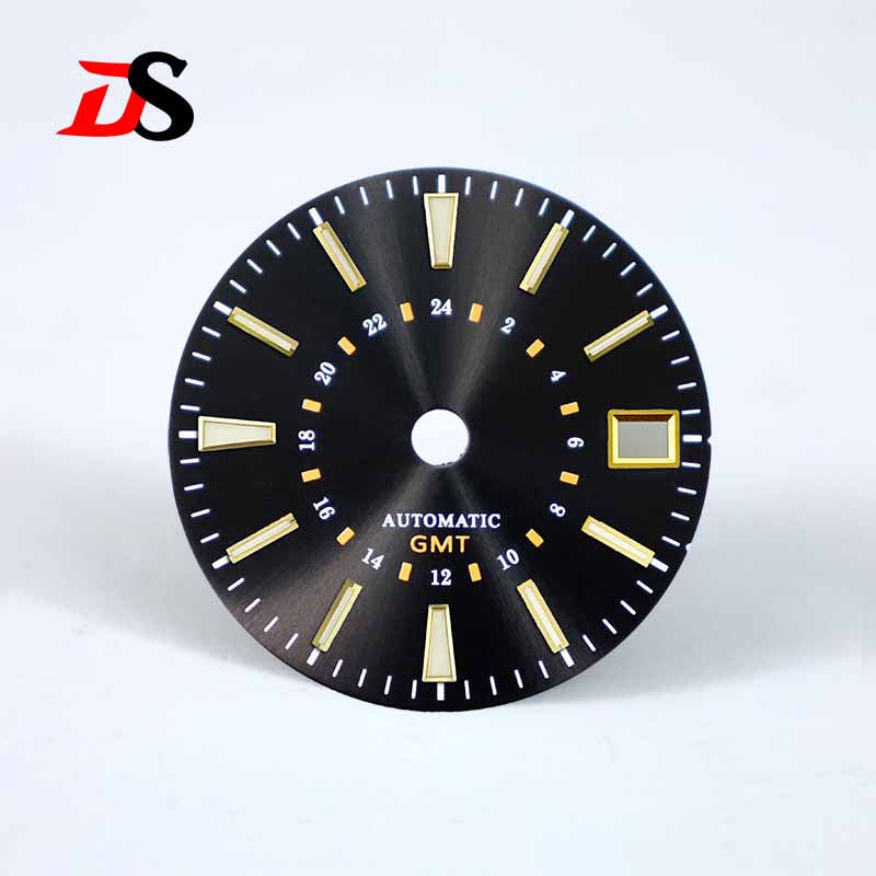Sunburst 24-hour GMT Sun Pattern blue luminous Dial NH34 Movement 28.5mm