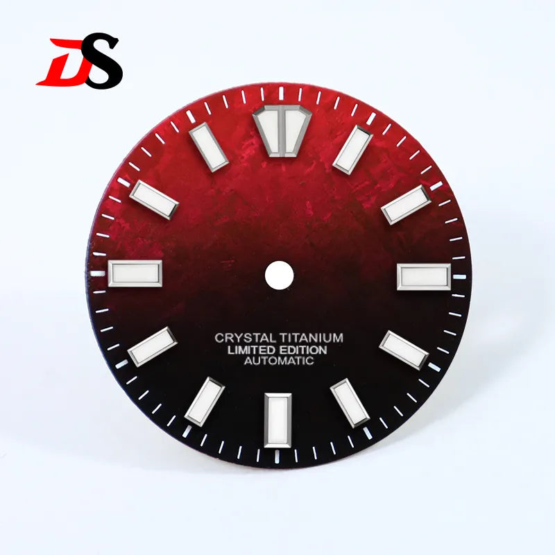 28.5mm Ice Crystal Titanium Dial Blue Lume NH35 Movement