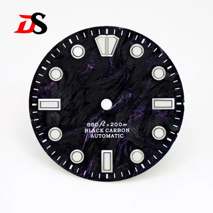 28.5mm Dial Rich Color LavaTexture Carbon Fiber Dial BGW9 Lume for NH35 Movement No Date/3o'clock Date