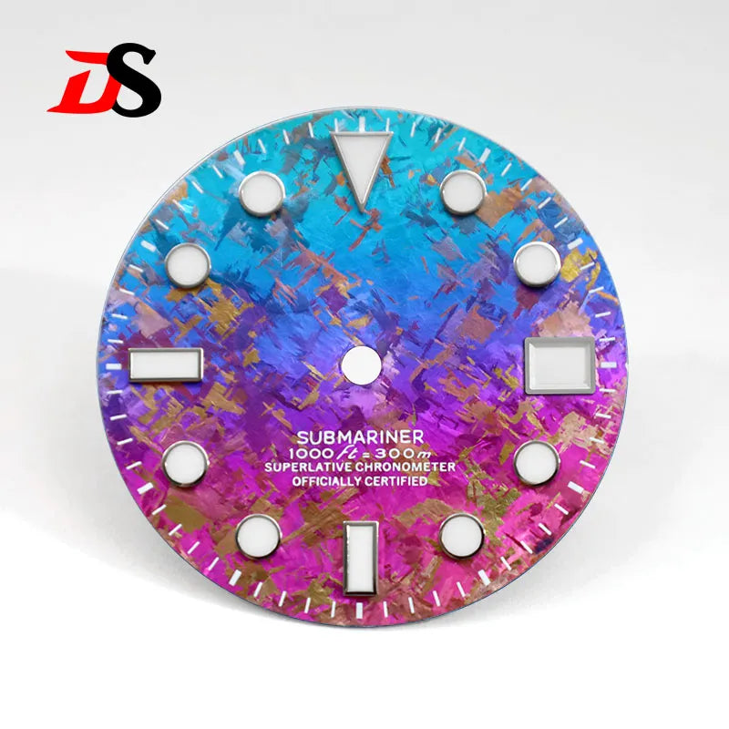 SUB 28.5mm Dial Crystal Titanium Rich Color Chaotic Texture BGW9 C3 Lume NH35 Movement