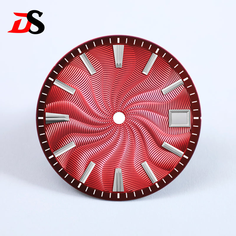 Guilloche Dial 28.5mm No Lume Sterile NH35NH34NH38 Movement 3 O'clock/6 O'clock/no Date