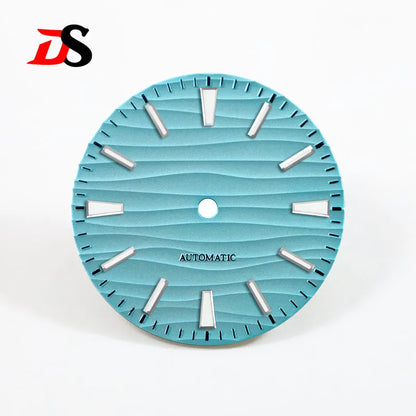 28.5mm Wave Dial no date Blue lume NH35 NH34 Movement