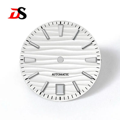 Wave Dial Blue lume NH35NH34 6 o'clock date 28.5mm