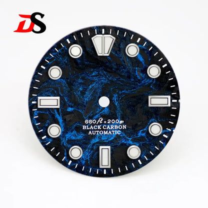 28.5mm Dial Rich Color LavaTexture Carbon Fiber Dial BGW9 Lume for NH35 Movement No Date/3o'clock Date