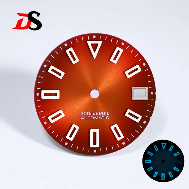28.5mm Matte Dial Hollow Index BGW9 C3 Lume for NH35 Movement No Date SKX007