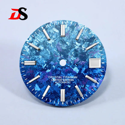 28.5mm Dial Crystal Titanium Text Dial Chaotic Texture No Lume NH35 Movement