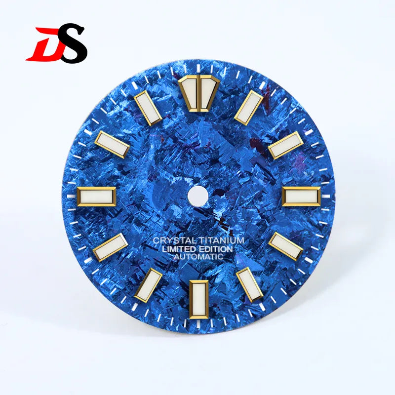 28.5mm Ice Crystal Titanium Dial Blue Lume NH35 Movement