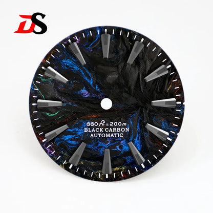 Rich Color Lava Texture Carbon Fiber Dial Black Lume for NH35 Movement 3o'clock/No Date 28.5mm