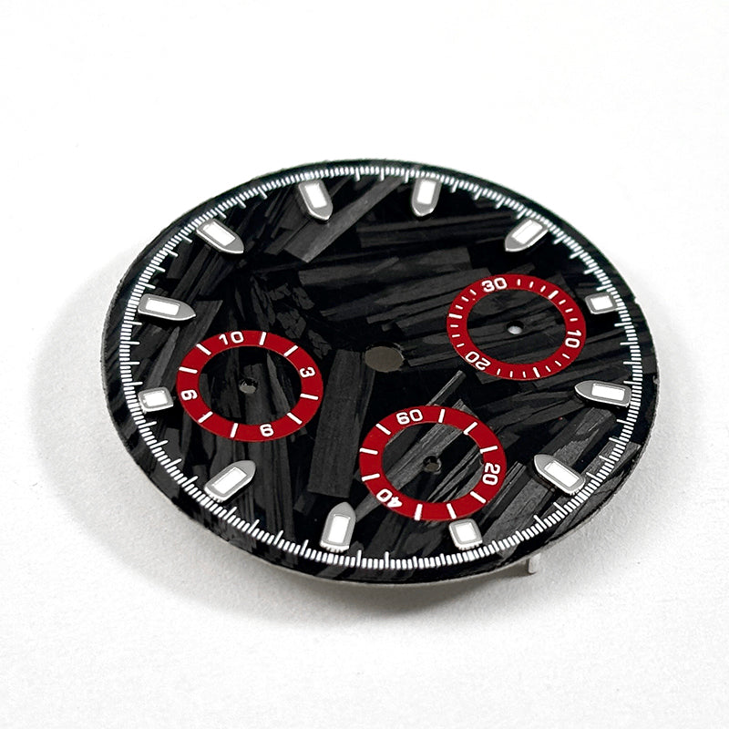 Carbon Fiber Dial Blue Lume for VK63 Movement 29.5mm Black Lume