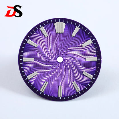 Guilloche 28.5mm  Dial GS MOD Silver Index No Lume Sterile NH35NH34NH38 Movement 3 O'clock /6O'clock /no Date