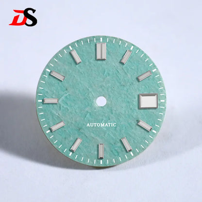 NH35 Dial Tianhe Jade 28.5mm White Tick Mark NH38 Movement Stone No Date Blue Lume/no Lume