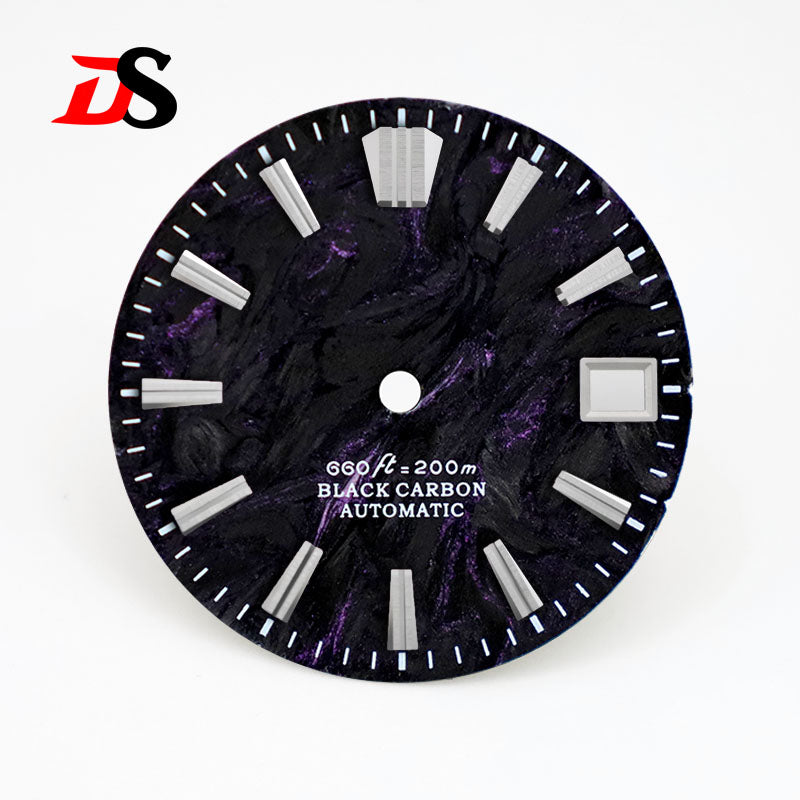 28.5MM Lava Carbon Fiber Dial No Lume Rich Color for NH35NH36 Movement No Date/3o'clock Date