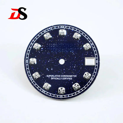 Diamond Blue Starry Dial Stone Zircon NH35 28.5mm
