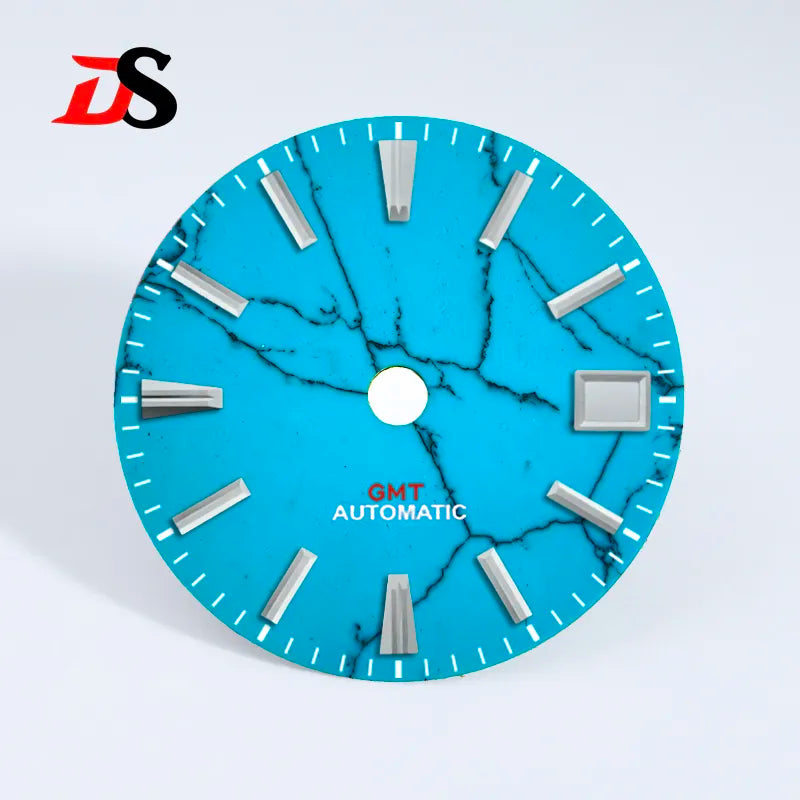 28.5mm Dial Natural Turquoise Dial NH34GMT Movement No Lume