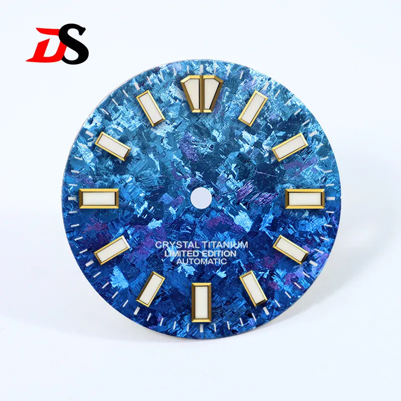 28.5mm Ice Crystal Titanium Dial Blue Lume NH35 Movement