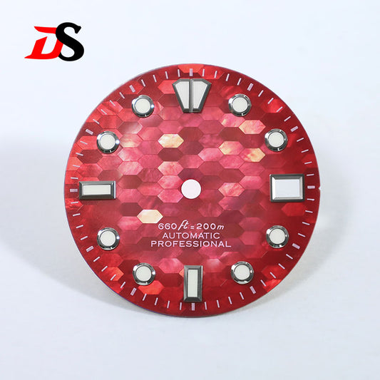 Purple Red Mother-of-pearl Dial BGW9 C3 Lume GS MOD Mosaic NH35 28.5mm