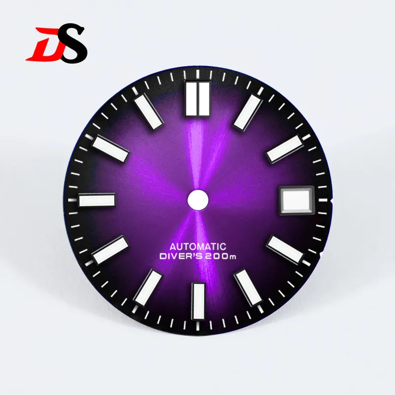 28.5mm Sunburst Dial Matte Blue Lume DIVERS 200m for NH35/NH36 Movement