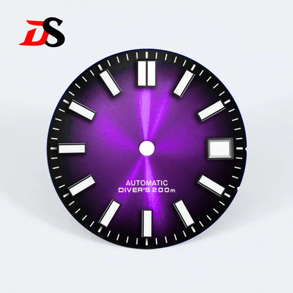 28.5mm Sunburst Dial Matte Blue Lume DIVERS 200m for NH35/NH36 Movement