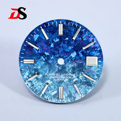 28.5mm Dial Crystal Titanium Text Dial Chaotic Texture No Lume NH35 Movement