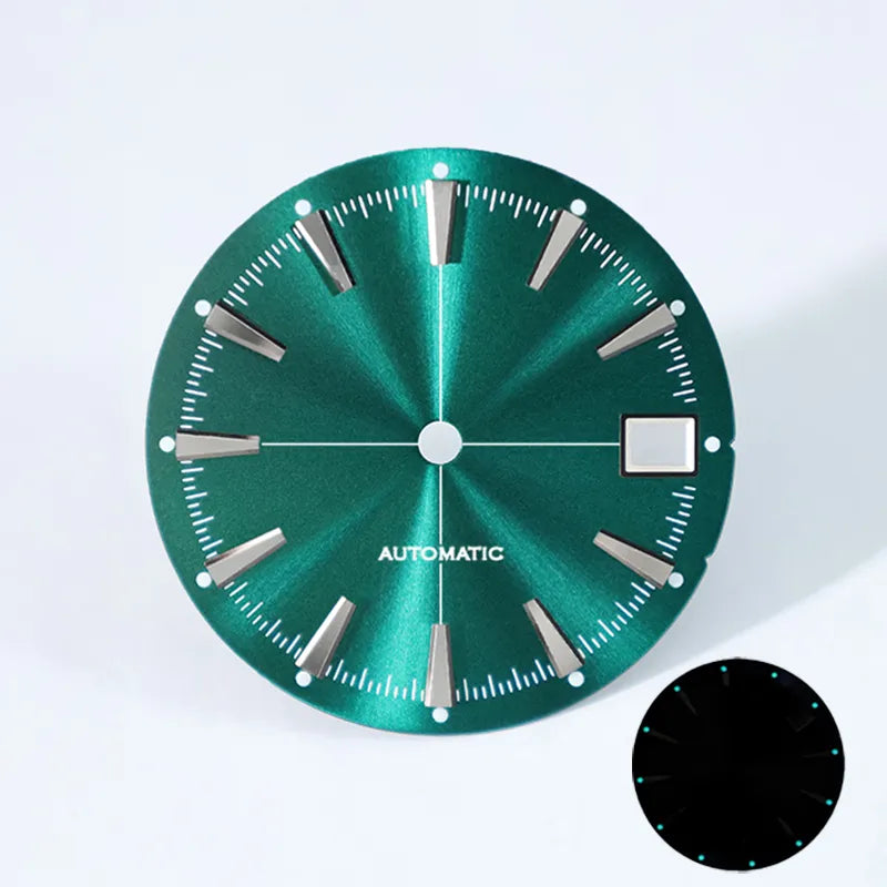 Sunburst Date Dial Green Lume NH35 movement