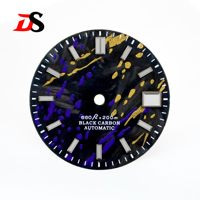 Colorful Graffiti Carbon Fiber Dial Color Ink Date Blue Lume