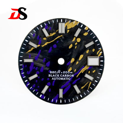 Colorful Graffiti Carbon Fiber Dial Color Ink Date Blue Lume