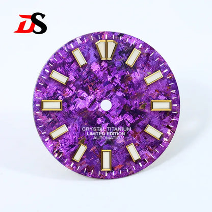 28.5mm Ice Crystal Titanium Dial Blue Lume NH35 Movement