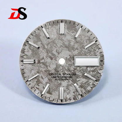 Ice Crystal Titanium Dial 28.5mm DAY DATE No Lume NH35 NH36 Movement