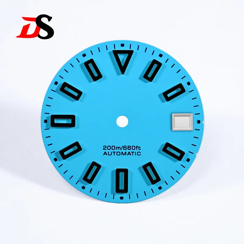 28.5mm Matte Dial Hollow Index Dark Green Lume SKX007 for NH36 Movement 3 O'clock date/No Date Window