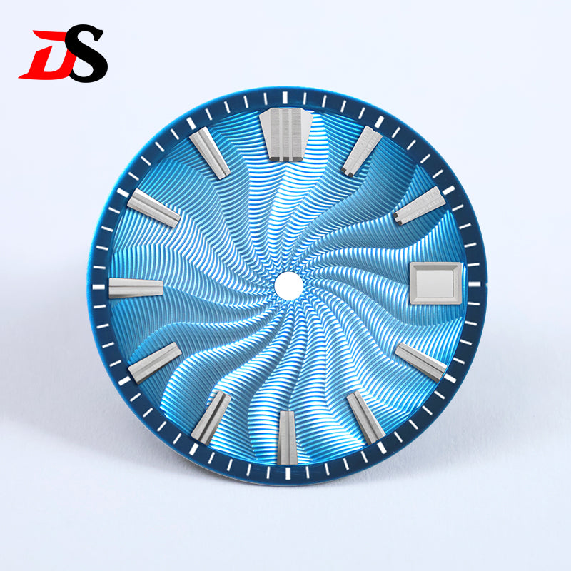 Guilloche 28.5mm  Dial GS MOD Silver Index No Lume Sterile NH35NH34NH38 Movement 3 O'clock /6O'clock /no Date