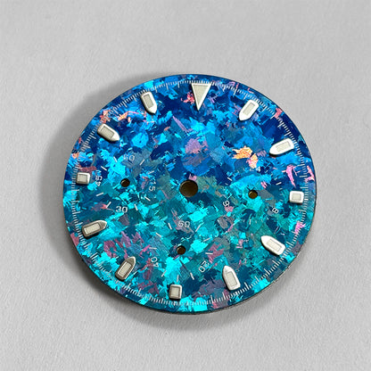 29.5mm Ice Crystal Titanium Dial Suitable for VK63 Movement Blue Lume Watch Accessories