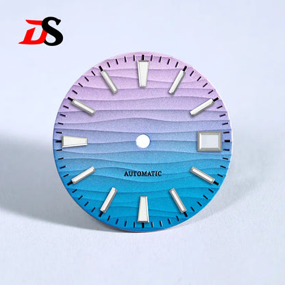 28.5mm Wave Dial Blue Lume NH35 NH34 Movement