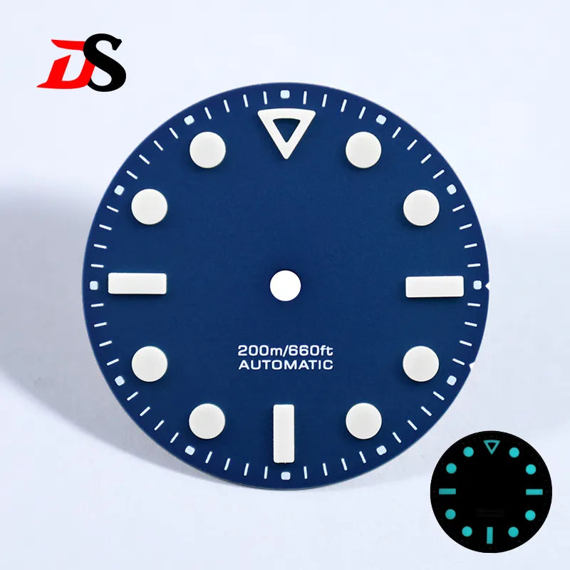 Matte Dial Hollow Index 28.5mm Dial blue Lume for NH35 ETA2824/MIYOTA 9015 Movement No Date