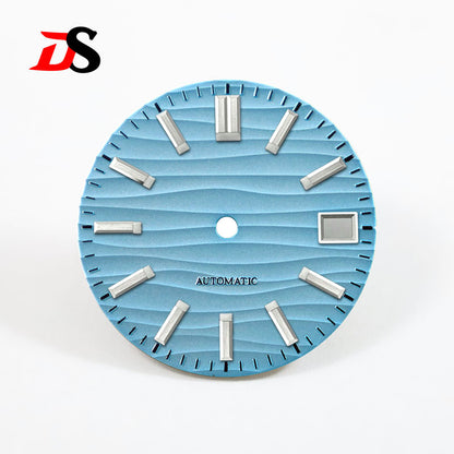 Wave Dial No Lume NH35NH36 Movement Blue Lume 3 O 'clock Date