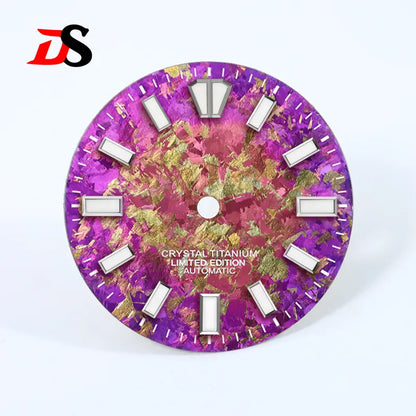 28.5mm Ice Crystal Titanium Dial Blue Lume NH35 Movement