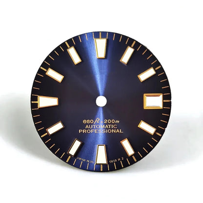 Sunburst Dial Green Lume Modified Watch NH35 Movement 28.5mm Dial