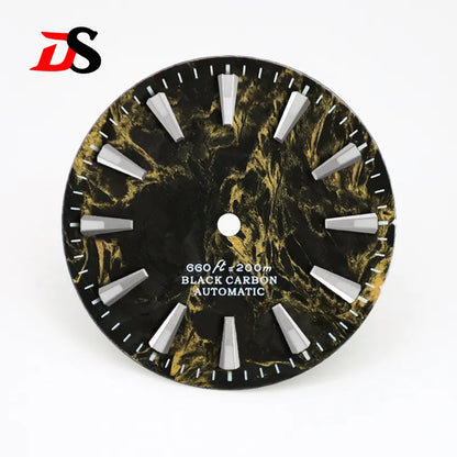 28.5mm Rich Color Lava Texture Carbon Fiber Dial BGW9 C3 Lume for NH35 Movement No date