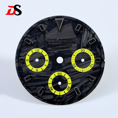 29.5mm Dial Carbon Fiber Blue Lume for VK63 Movement Black Lume