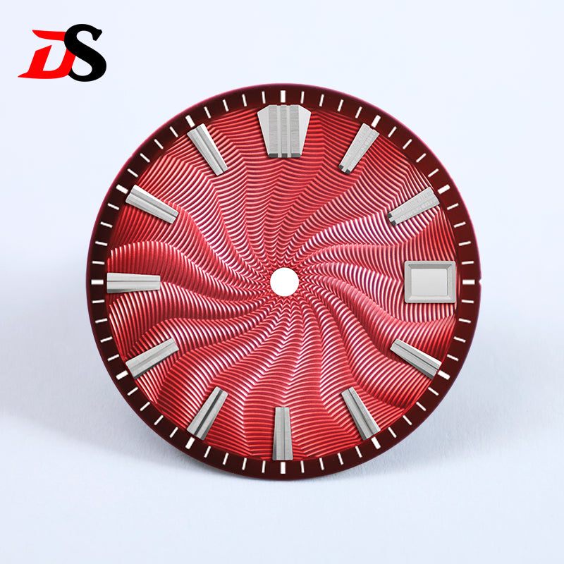 Guilloche 28.5mm  Dial GS MOD Silver Index No Lume Sterile NH35NH34NH38 Movement 3 O'clock /6O'clock /no Date