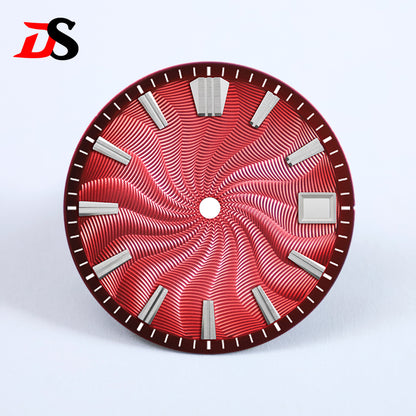 Guilloche 28.5mm  Dial GS MOD Silver Index No Lume Sterile NH35NH34NH38 Movement 3 O'clock /6O'clock /no Date