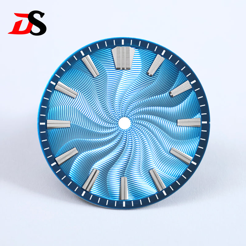 Guilloche 28.5mm  Dial GS MOD Silver Index No Lume Sterile NH35NH34NH38 Movement 3 O'clock /6O'clock /no Date