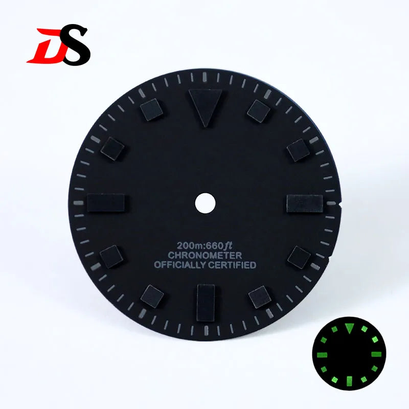 50-layer Retro 28.5mm Dial Matte Black White Dark Green Lume NH35 Movement