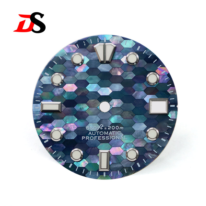 Blue Mother-of-pearl Dial BGW9 C3 Luminous White Blue MOD NH35 28.5mm