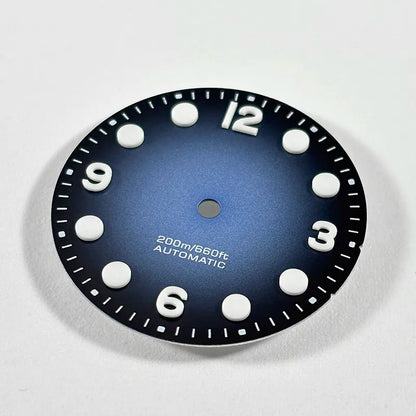 Retro 369 Number Dial 28.5mm Gradient Matte Dial BGW9 C3 Lume for NH35NH38 Movement No Date Dial