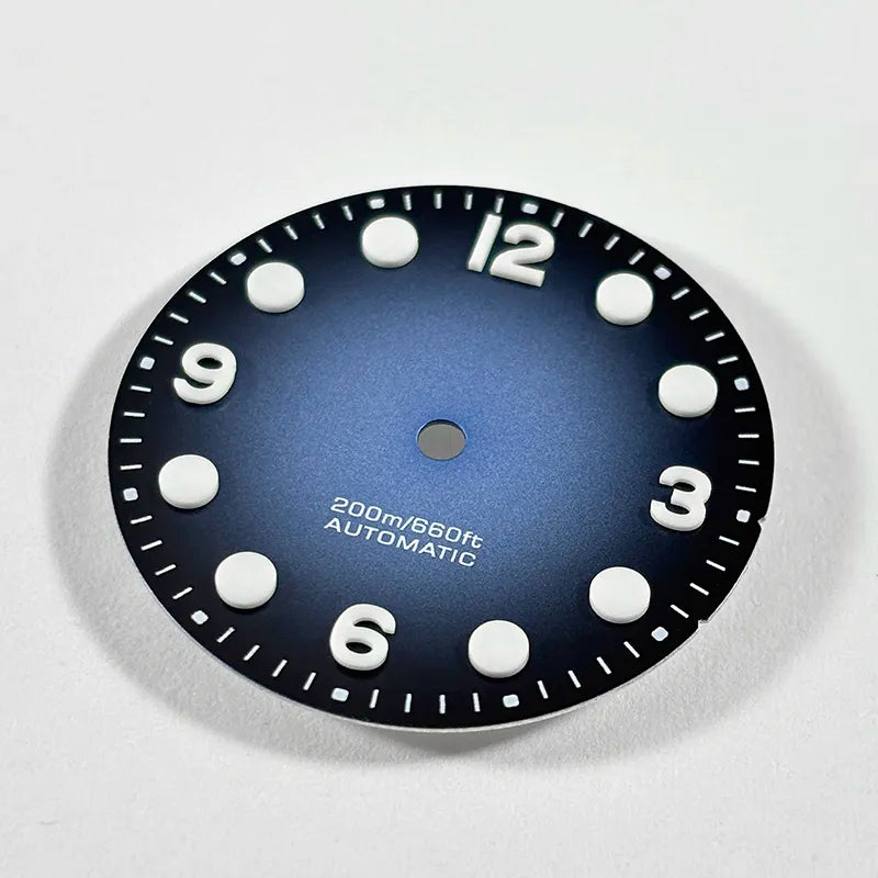 28.5mm Retro 369 Number Dial Gradient Matte Dial Green Lume for NH35NH38 Movement No Date Dial